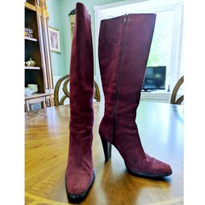 Burgundy Suede Boots